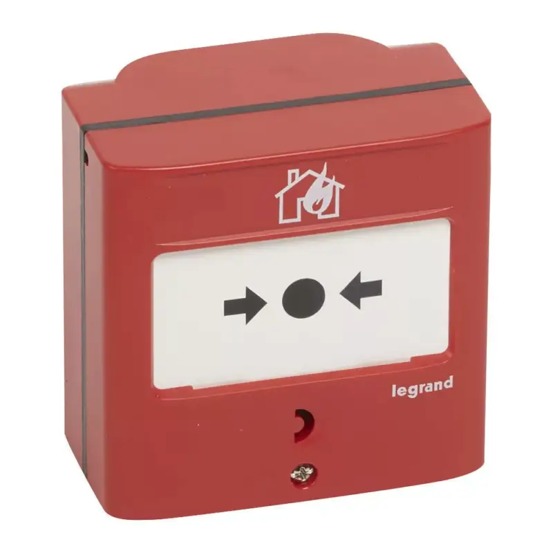 Legrand 138068 Kézi jelzésadó tűzérzékelő és tűzjelző rendszerekhez, egyműveletes, piros RAL 3000, 2 váltóérintkezővel - 5A - 24V=, IP30 - IK07 ( Legrand 138068 ) Utolsó esély