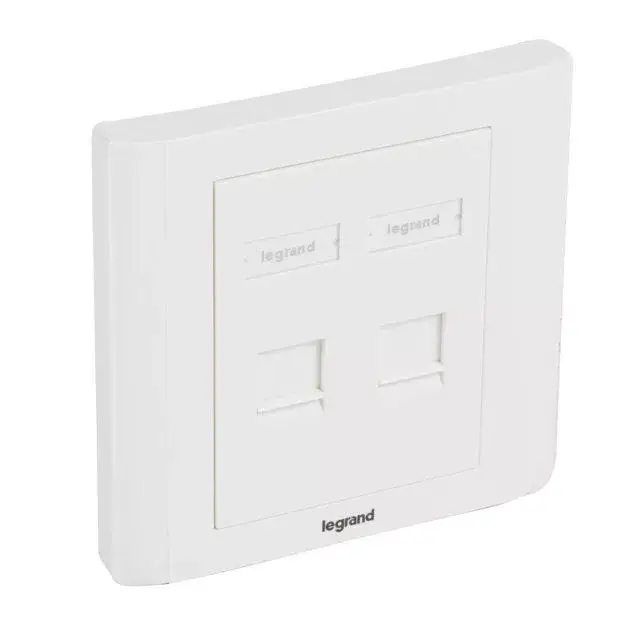Legrand 632795 Linkeo süllyesztett szerelvény 2xRJ45 keystone port fogadására egyenes fehér burkolattal és kerettel címketartóval ( Legrand 632795 ) Azonnali szállítás