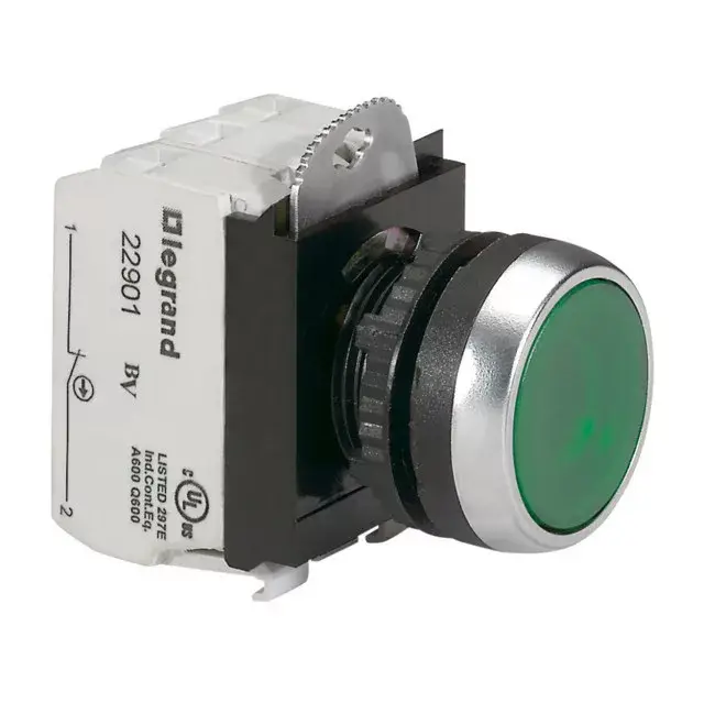 Újdonság Legrand 023752 Osmoz süllyesztett nyomógomb 24V~/= Z+Ny - zöld ( Legrand 023752 )