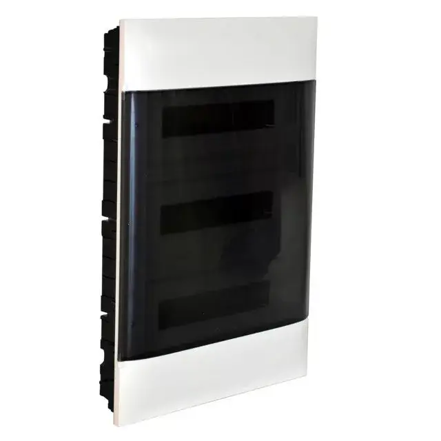 Legrand 137178 Practibox S műanyag kiselosztó 54 modul, 3 sor, Füstszínű ajtóval, IP40, gipszkarton falba süllyesztett, PE és N sínnel, méret : 615x436x103 mm Azonnal elérhető