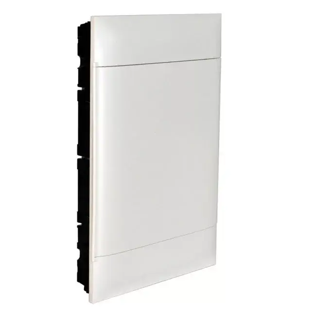 Újdonság Legrand 137168 Practibox S műanyag kiselosztó 54 modul, 3 sor, Teli ajtóval, IP40, gipszkarton falba süllyesztett, PE és N sínnel, méret : 615x436x103 mm