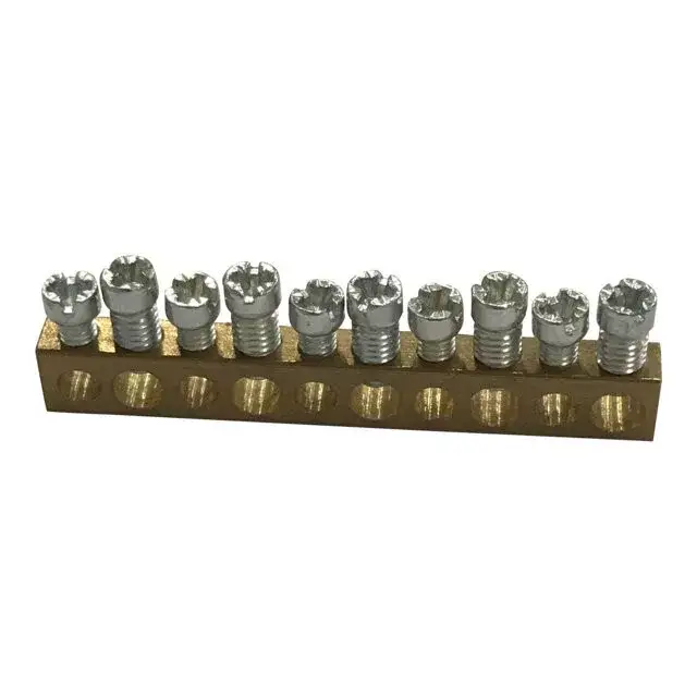 Árcsökkenés Legrand 134807 PractiboxS kiegészítő csupasz sárgaréz PE/N elosztókapocs, 10 kötési pont, 5x16mm² + 5x10mm²; Icc=6 kA ( Legrand 134807 )