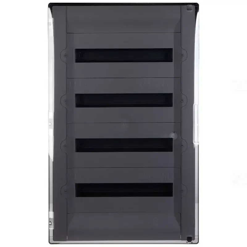 Bestseller Legrand 401759 Practibox3 süllyesztett kiselosztó, átlátszó füstszínű ajtóval, védőföld és nulla elosztókapoccsal, 4 sor 72 modul, 742x422 ( Legrand 401759 )