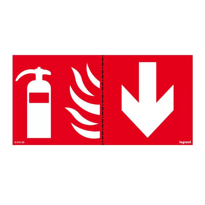 Biztonságos fizetés Legrand 661690 Öntapadó piktogram URA ONE, U21 LED, U21 ÚJ, B65 LED és B65 ÚJ lámpatestekhez, porral oltó + nyíl, 200 x 100 mm ( Legrand 661690 )