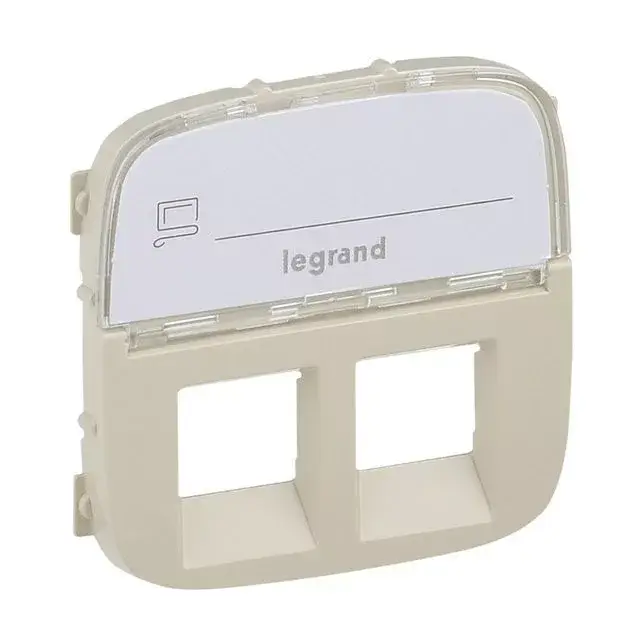 Újdonság Legrand 755486 Valena Allure 2xRJ11/RJ45 aljzat burkolat címketartóval, Elefántcsont ( Legrand 755486 )
