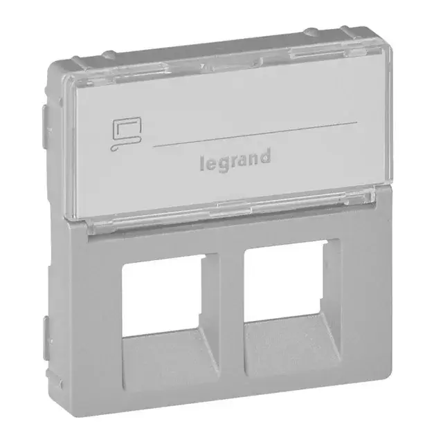 Akció Legrand 755482 Valena Life 2xRJ45 csatlakozóaljzat burkolat, címketartóval alumínium ( Legrand 755482 )