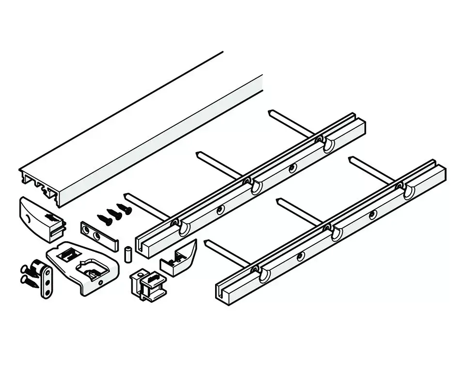 Outlet HAWA 24004 Folding Concepta 25 alsó profil 1300mm ezüst