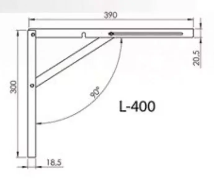 Árengedmény Összecsukható konzol 400mm cinkezett