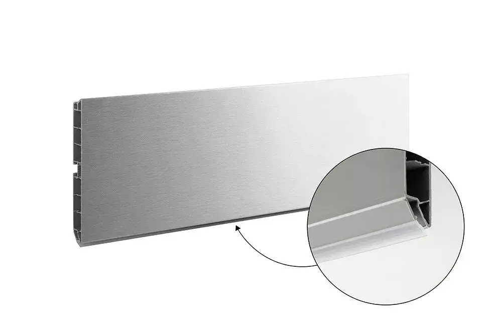 SCILM szokli lábazati takaró előlap 100 mm (4m), csiszolt alumínium Legnépszerűbb