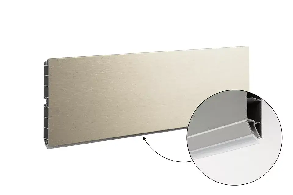 Népszerű SCILM szokli lábazati takaró előlap 100 mm (4m), csiszolt acél