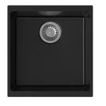 Vedd meg online StrongSinks S3 Gránit mosogató Hron 430,430x460 mm, csepegtető nélkül, fekete