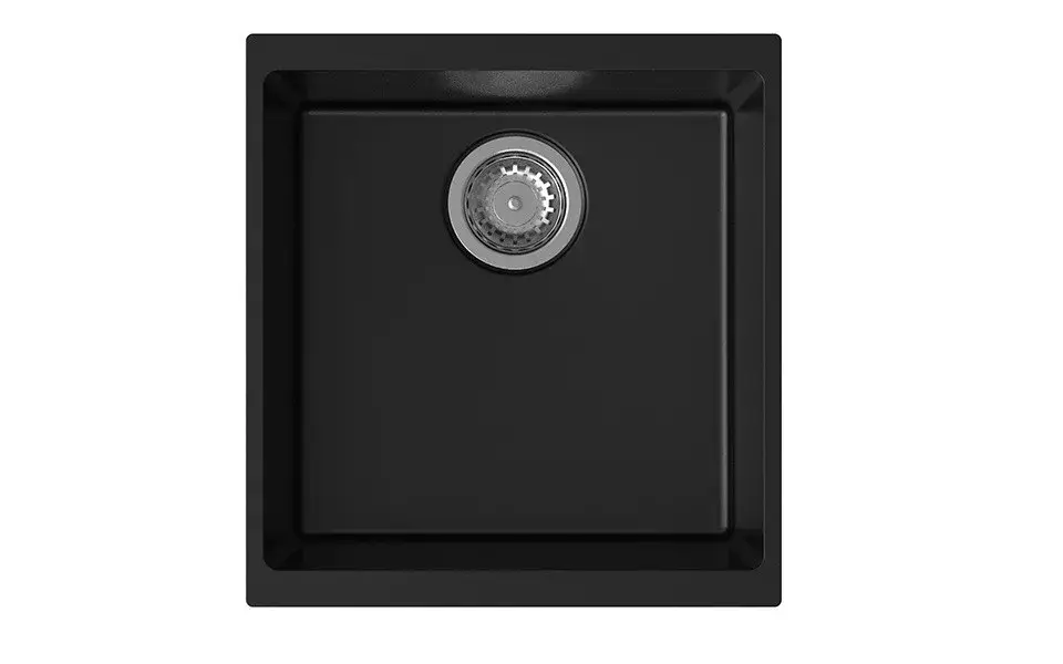 Vedd meg online StrongSinks S3 Gránit mosogató Hron 430,430x460 mm, csepegtető nélkül, fekete
