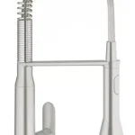 Utolsó esély K-GROHE mosogatóhoz csaptelep K7profi zuhanyozóval, foot control, Supersteel