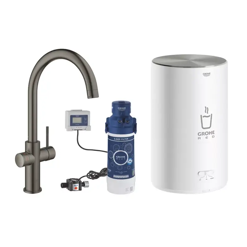 GROHE 30083AL1 Red Duo C kifolyócső, csiszolt kemény grafit Rendeld meg most