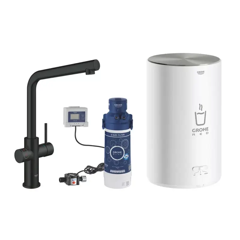 Különleges ajánlat GROHE 30327KS1 Red duo L-kifolyócső velvet black - fekete