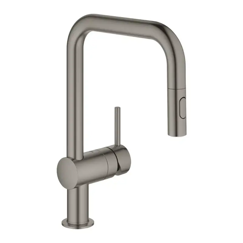 Bestseller GROHE 32322AL2 Baterie Minta U-výpusť vytah. sprška kartáčovaný Hard Graphite