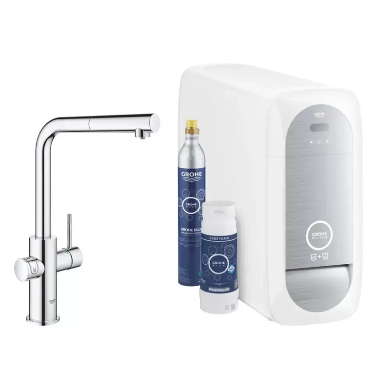 GROHE Blue Home startovní sada s výpustí tvar L 31539000 chrom Biztonságos vásárlás