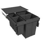 Végkiárusítás GOLLINUCCI sortér 580 EVO, 600 mm, 2x29l + 2x8l, szürke, fedél és sín tartozékok