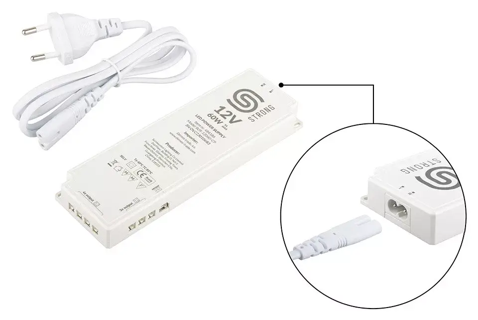 StrongLumio tápegység 12V - 60W (7x mini csatlakozó + 1x 3PIN csatlakozó) Újdonság