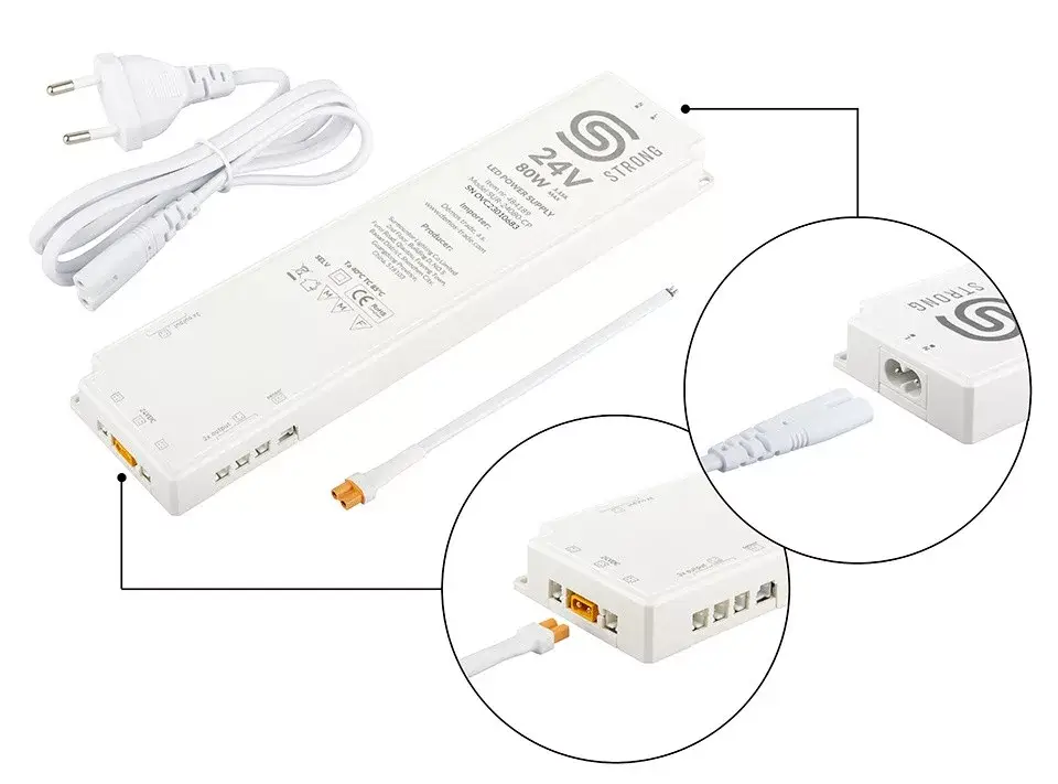 Szuper akció StrongLumio tápegység 24V - 80W (8x mini csatlakozó + 1x 3PIN csatlakozó)