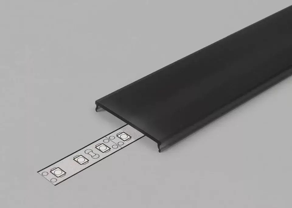 TM-burkolati szalag LED profilokhoz 14 fekete 2000mm Expressz szállítás