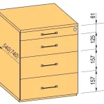K-BBP Konténer 740mm típus 2/változat 8 (fiók műanyag,teljes kih.sín,beh.csill) Kedvezményes ár