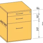 Szezonális akció K-BBP Konténer 740mm típus 5/változat 5 (fiók műanyag,részl.kihuzású sín,beh.)