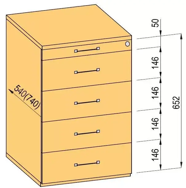 Olcsóbb K-BBP Konténer 540mm típus 9/változat 6 (fiók műanyag,részl.kih.sín,beh.csill.)
