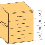 Legnépszerűbb K-BBP Konténer 540mm típus 7/változat 6 (fiók műanyag,részl.kih.sín,beh.csill.)
