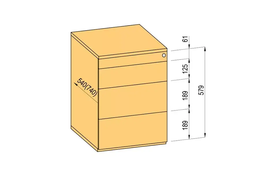 Népszerű K-BBP konténer TipAer komp.540mm típ.4/vál. 9 (fémfiók,részl.kih.,fo.né.)