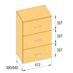 Újdonság K-BBP R3 típusú irattartó szekrény belső szélességéhez 412 mm / 390 mm, magasság