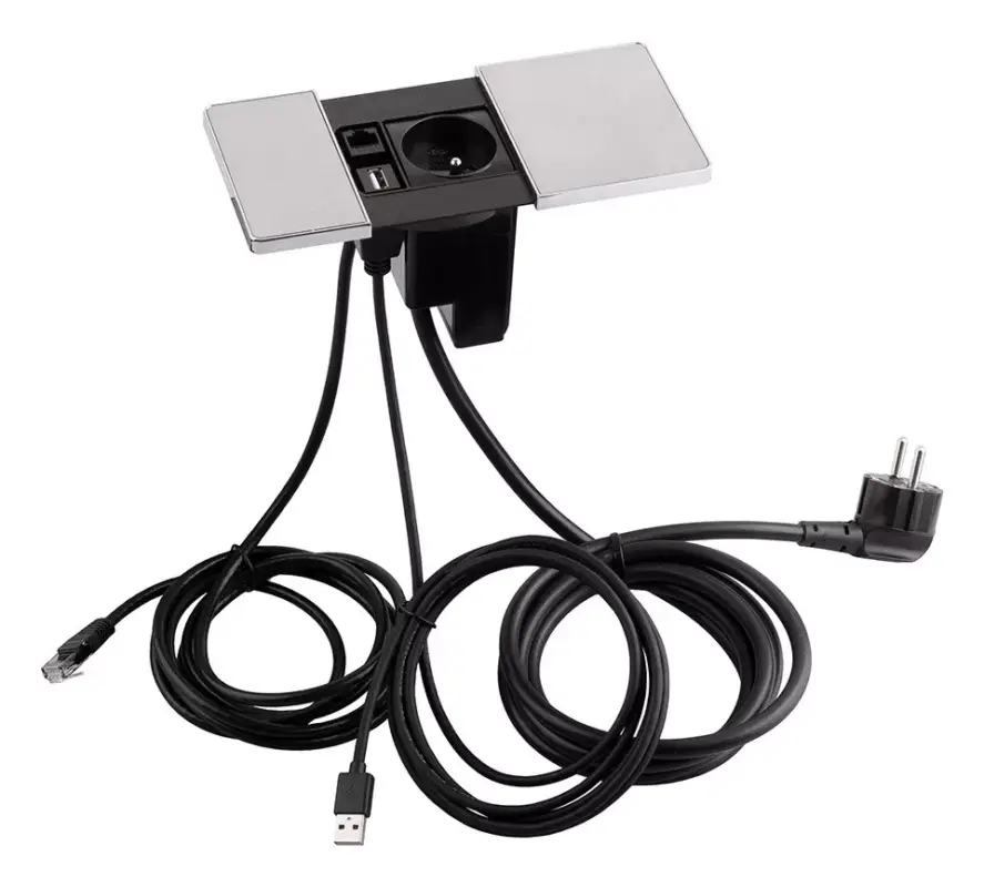 VersaPad 1x elektromos dugaszoló aljzat 1xUSB, 1xRJ45 nemesacél Expressz szállítás