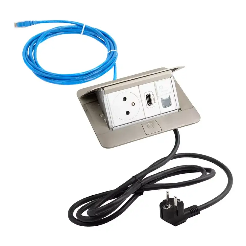 LEGRAND Pop-up v2,1xelektromos dugaszo.aljzat 230 V,1xadat RJ45,1xHDMI,nemesacél Gyors szállítás