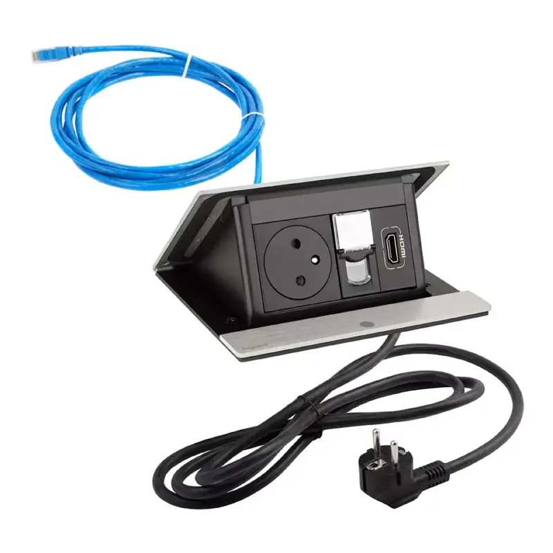 LEGRAND PopUp, 1x 230V, 1x RJ45, 1x HDMI, csiszolt alumínium Szuper akció