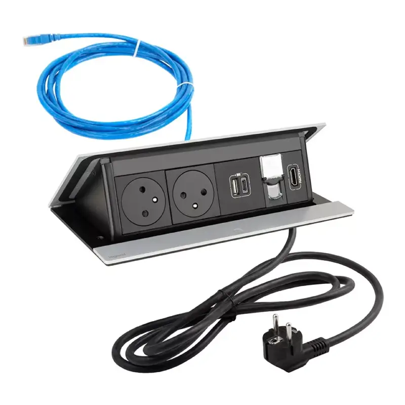 Kedvezmény LEGRAND PopUp, 2x230V, 1x USB A/C, 1x RJ45, 1x HDMI, eloxált alumínium