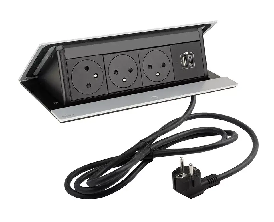 Vásárlói kedvenc LEGRAND PopUp, 3x230V, 1x USB A/C, eloxált alumínium