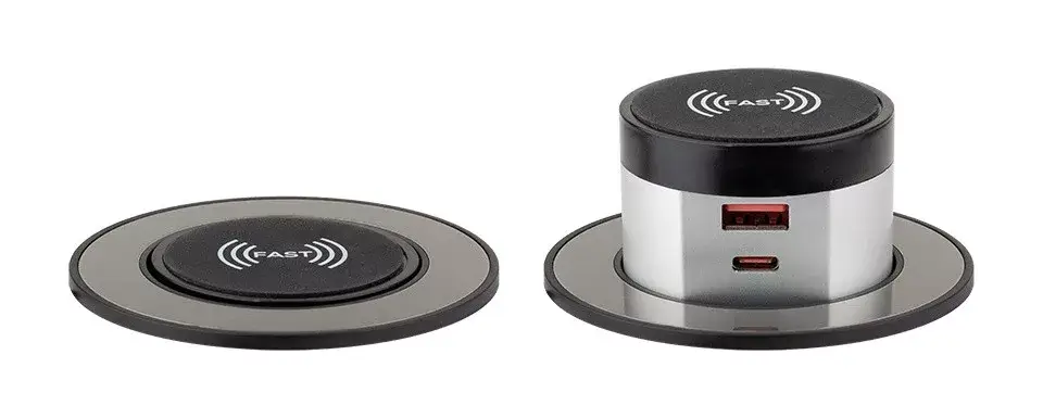 StrongPower PowerUp 1x USB A/C töltő- + vez. nélk. Töltő 10W, nemesacél imitáció Kihagyhatatlan ajánlat