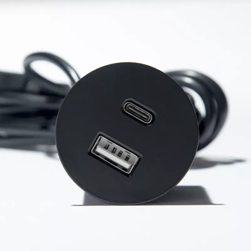 VersaPick, 1x USB A/C, kerek, fekete matt Olcsóbb
