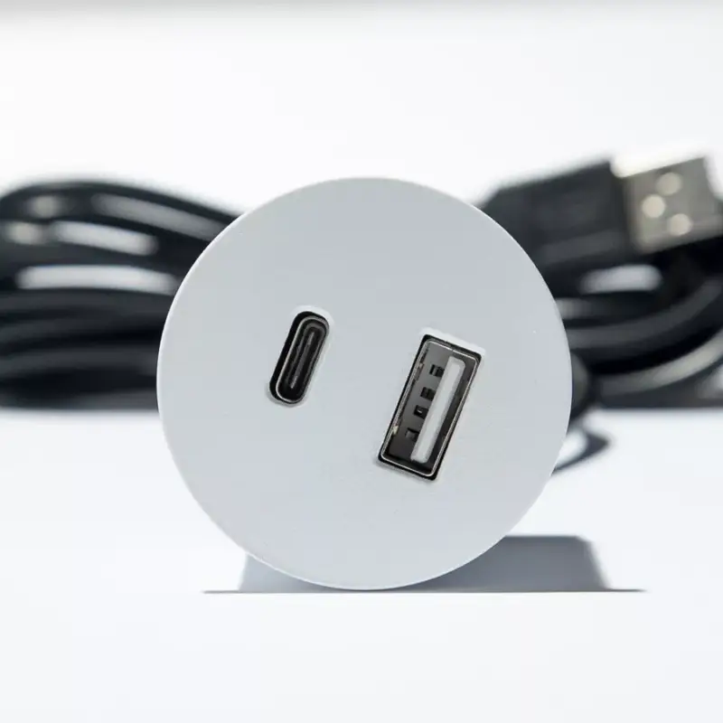Korlátozott ajánlat VersaPick, 1x USB A/C, kerek, matt fehér RAL 9003