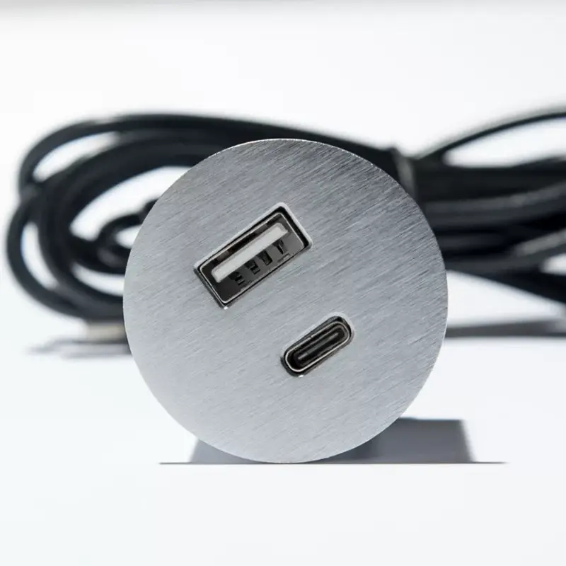 VersaPick, 1x USB A/C, kerek, rozsdamentes acél Expressz kézbesítés