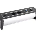 Kiárusítás VersaTurn 2x 230V, 1x USB A/C 5V, 1x RJ45, HDMI fekete üveg