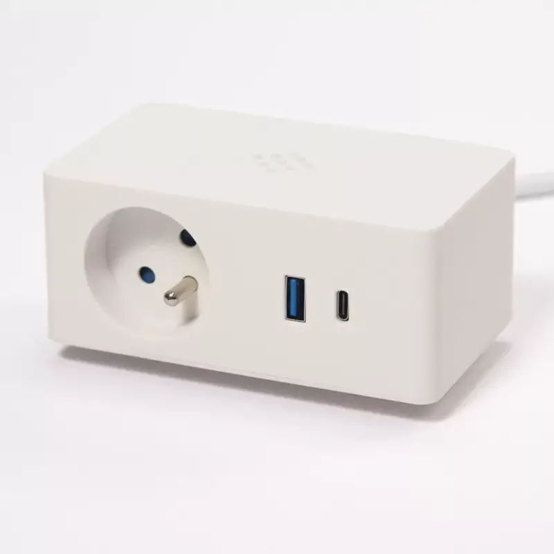 VersaQ HUB 1x 230V, 1x RJ45, USB A+C 5V, 1x HDMI, Qi töltő, fehér Azonnal elérhető