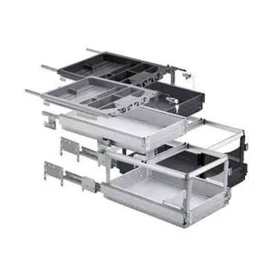 Szezonális akció HETTICH 46737 konténer szett 392/730 mm fekete SiSy