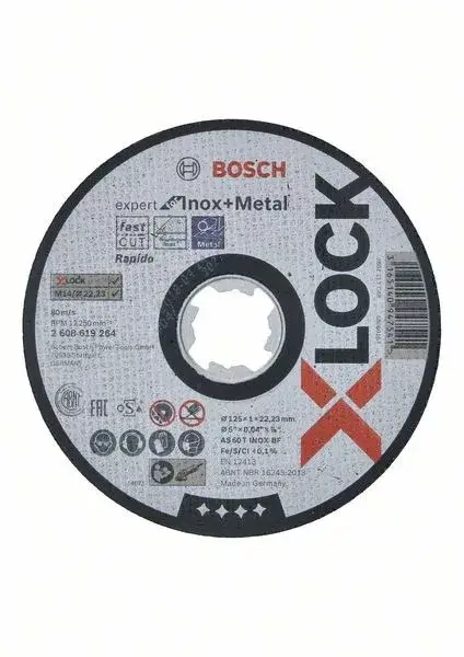 Vedd meg most BOSCH 2608619264 X-LOCK řezný kotouč plochý Expert for Inox+Metal, 125 × 1 mm