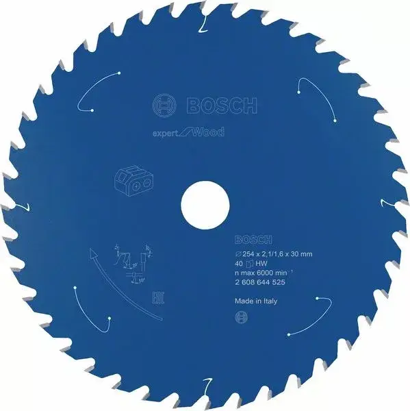 Végkiárusítás BOSCH 2608644525 Pilový kotouč Expert for Wood pro AKU pily 254×2,1/1,6×30mm, 40