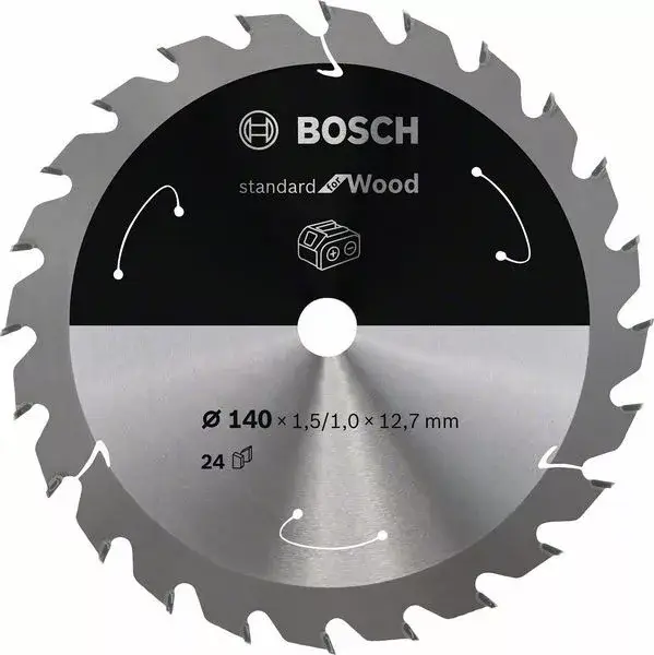 Legkelendőbb BOSCH 2608837670 Pilový kotouč Standard for Wood pro AKU pily 140×1,5×12,7mm, 24