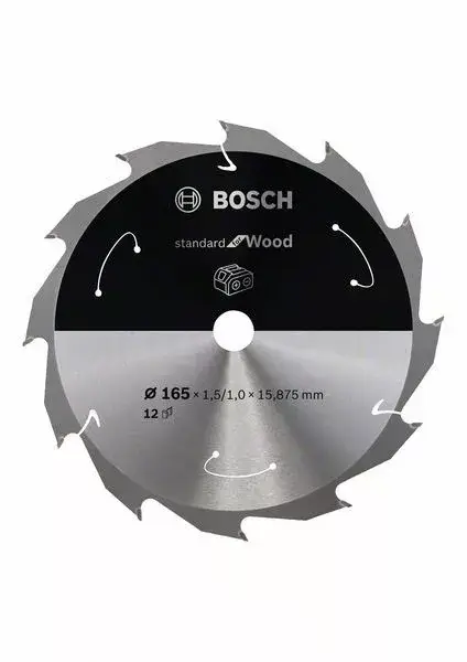 Legjobb ár BOSCH 2608837680 Pilový kotouč Standard for Wood pro AKU p. 165×1,5×15,875mm, 12