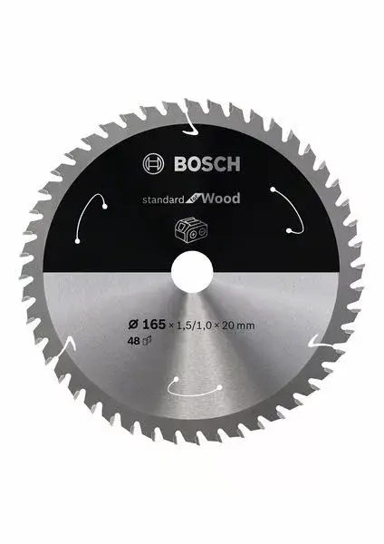 Vásárlói kedvenc BOSCH 2608837687 Pilový kotouč Standard for Wood pro AKU pily 165×1,5×20mm, 48