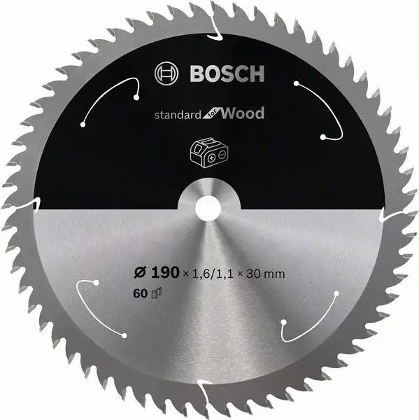BOSCH 2608837711 Pilový kotouč Standard for Wood pro AKU pily 190×1,6×30mm, 60 Azonnal elérhető
