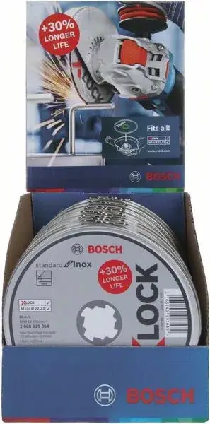 Prémium BOSCH 2608619364 X-LOCK řezné kotouče Standard for Inox 125 × 1,6 mm, 10 ks